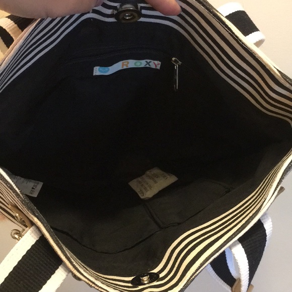 Roxy black and white striped bag - Picture 3 of 4